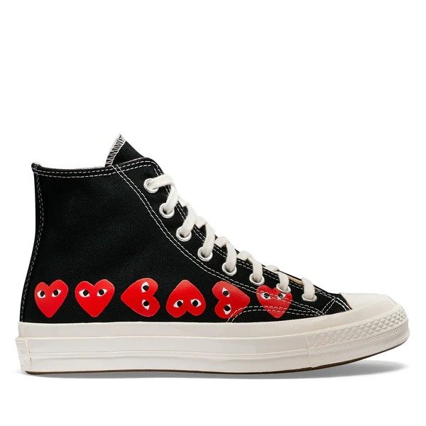 Black Converse Multi Hearts High Top